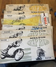 Collection Of 6 Vintage Melton Wrap Around Motorcycle Helmet Visors…yellow..blue