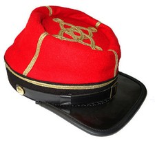 American Civil War Confederate Artillery Captains Red Kepi Large Size 58/59cms