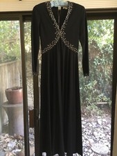 Victoria Royal Ltd. Vintage Ballroom Dancing Gown Black Sequin Accents Size 10
