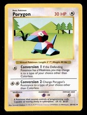 Porygon Base Set Shadowless 1999 Unlimited Print EX, 39/102 Pokemon Card.