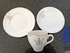 VINTAGE ALFRED MEAKIN  GOLD TRIM TRIO BONE CHINA CUP  SAUCER TEA PLATE