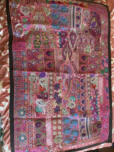 Indian patchwork throw wall - indian,