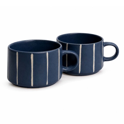 Scandi home navy blue striped - home,