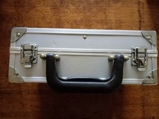 Carry Box Of Various Used Grooming Clipper Blades And Guide Combs