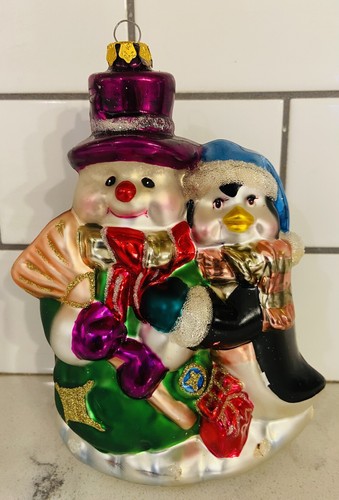 Large snowman penguin blown - penguin,