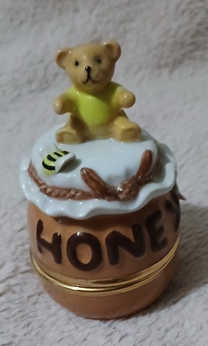 Vintage teddy bear - honey, pot