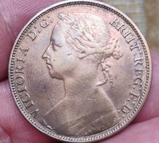 1885 Victoria 1 One Penny Coin