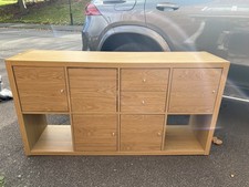 IKEA EXPEDIT/ Kallax Shelving Unit - Oak Veneer - Bookcase / Vinyl Unit - 4x2