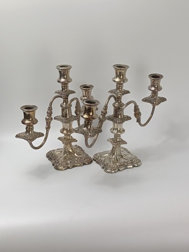 Pair antique edwardian silver - pair,
