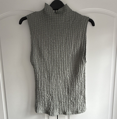 Zara khaki textured mock neck - textured,