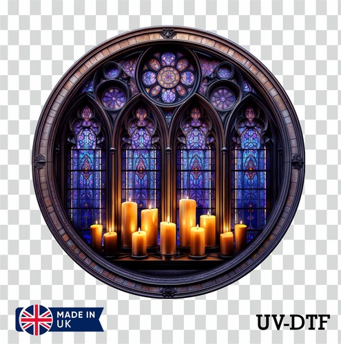 Stained glass window dtf - uv,