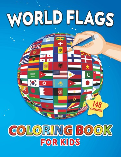 World flags coloring - book, for