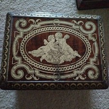 Colmans Mustard Vintage Casket Tin Cherubs 2 Compartments Large