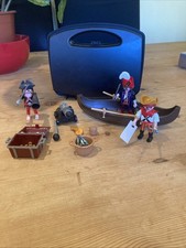 Playmobil Pirate Carry Set 3 Characters Row Boat And Loads Of Accessories