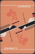 Playing Cards Single Card Old Vintage * CUNARD * Shipping Line Advertising Art F