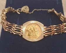 5bar gate bracelet 9ct - gate, gold