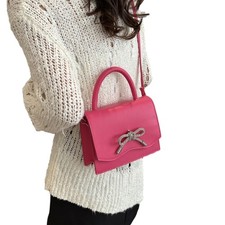Modern and Stylish Shoulder Bag Handbag with Sparkling Bowknot Decoration Detail