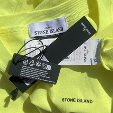 NEARLY NEW SS24 RARE £160 STONE ISLAND 22379 T-SHIRT XL NEON YELLOW SPELL OUT 