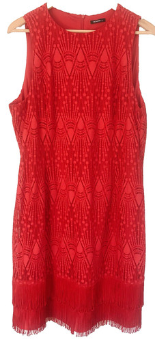Roman red lace - fringe, flapper