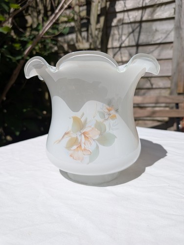 Vintage opal glass oil lamp - vintage,