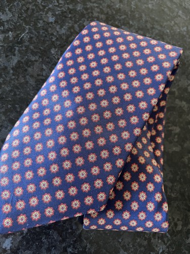 Italian 100 silk tie navy - italian,