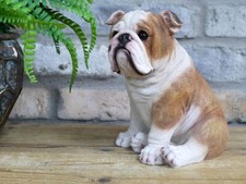 Sitting Bulldog Ornament Statue Indoor Outdoor Gift Idea Home Decor Figurine