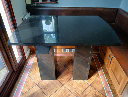 Black glossy granite stone - black,
