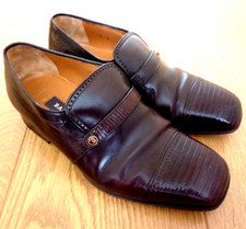 Bally Ladies Croc Skin Pattern Slip on Brown Leather Formal Loafer Shoes UK 5E 