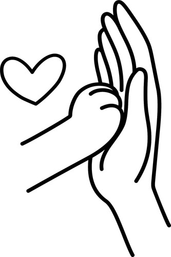 Cat paw and hand print - paw,