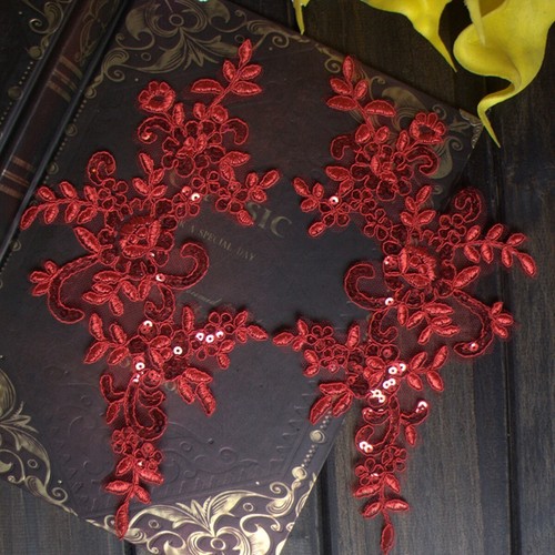 1pair embroidered flower lace - 1pair,