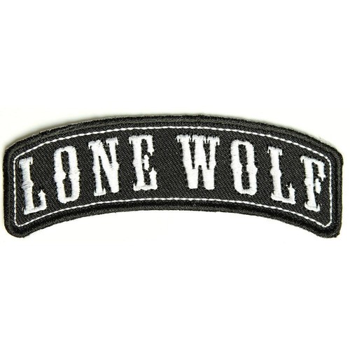 Embroidered lone wolf rocker - lone,