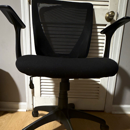 Black mesh back office desk - black,