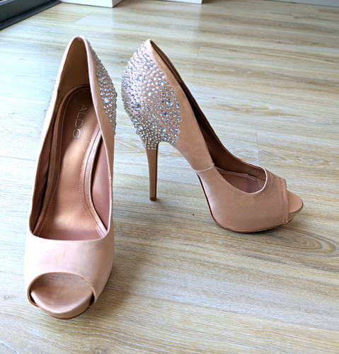 Nude stiletto peep toe - nude,