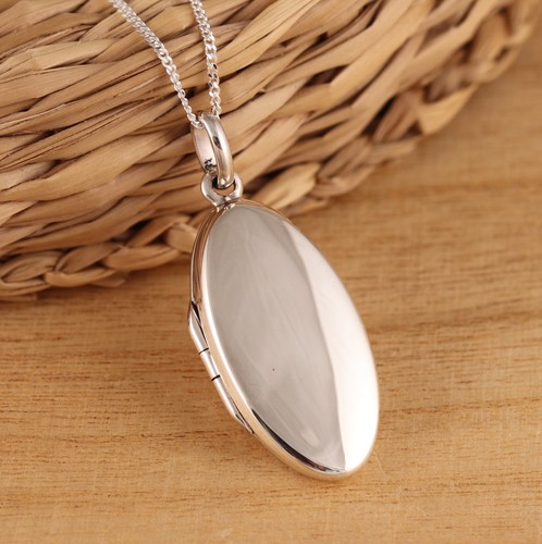 925 sterling silver plain oval - silver,