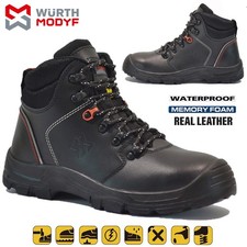 MENS LEATHER SAFETY WORK BOOTS