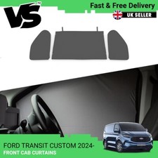 FITS TRANSIT CUSTOM MK2 2024- GREY TAILORED CAB WINDSCREEN SIDE CURTAIN BLINDS
