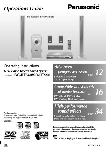 Panasonic ht540 ht990 - sa-ht540, sa-ht990