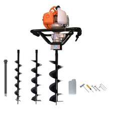 Petrol Earth Auger Post Hole Borer Ground Drill with 3 Bits