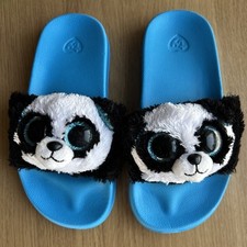 Ty Girls BEANIE Panda With Sparkling Eyes FLIP FLOPS SLIDERS  SEE MEASUREMENTS