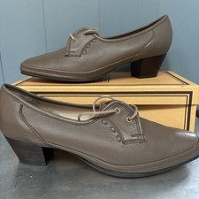 Barker Earls Barton Leather Comfort Block Heel Shoe 7c (narrow Fit) Vintage