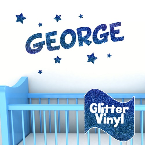 Personalised glitter wall name - personalised,