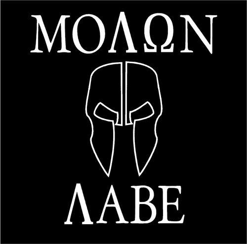 Molon labe decal - molon, come