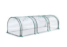 Large Tunnel Greenhouse Growhouse Plant Garden Metal Frame Zipper Door PVC Cover