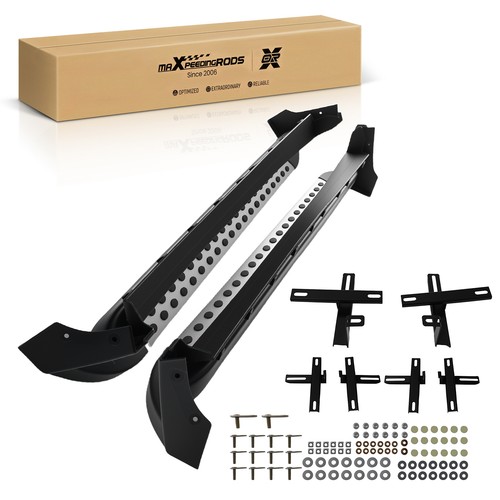 Black side running board steps - side,