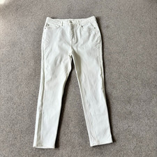 Marks & Spencer White Denim Skinny Leg Magic Jeans Size 14 S Inner Leg 26" VGC