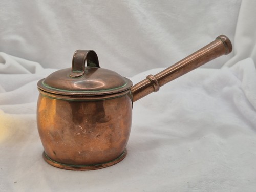 Antique copper brandy pan - copper,