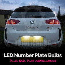 For Seat Leon MK1 MK2 CUPRA FR 1999-2012 White LED Number Plate Light Bulbs