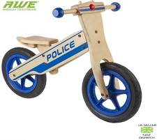AWE Children's Police 12 Inch Balance Bike with Puncture Protection Tyres