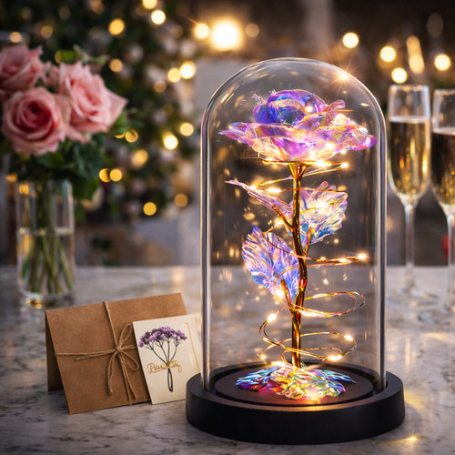 Led eternal rainbow rose - eternal,