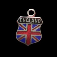  Vintage enamelled Sterling Silver USA England Travel shield charm souvenir